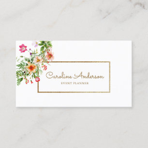 Boho Chic Floral Event Planner Business Card