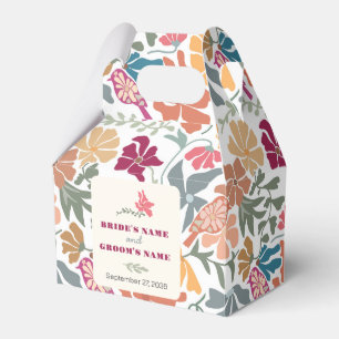 Boho Chic Floral Mid Century Retro Wedding Favour Box