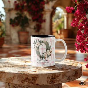 Boho Chic Floral Monogram Mug - Olivia