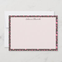 Boho Chic Floral Pattern Pink Brown Personalised
