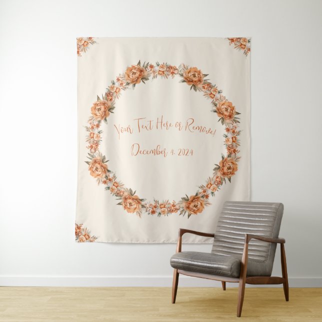 Boho Chic Floral Photo Backdrop  Tapestry (In Situ)