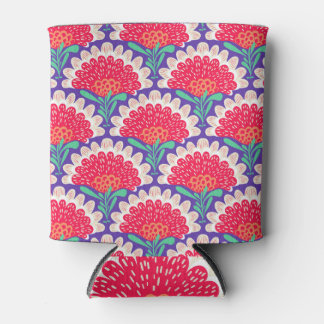 Boho Chic Floral Vintage Print. Can Cooler