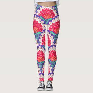 Boho Chic Floral Vintage Print. Leggings
