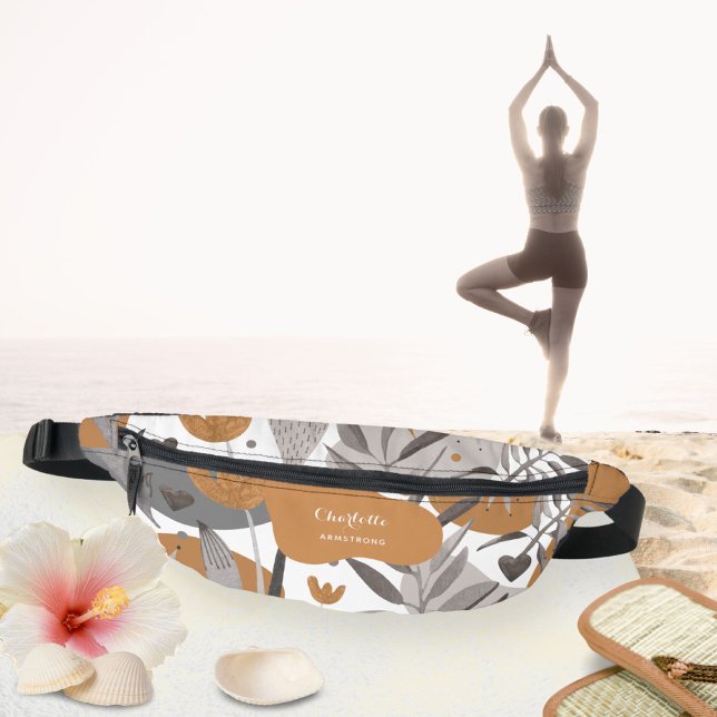 Boho Chic Floral Your Name Quote Bum Bags (Boho Chic Floral Your Name Quote Fanny Pack ©Susanne Sachers - Sunny Wanderlust 🌞✈️)