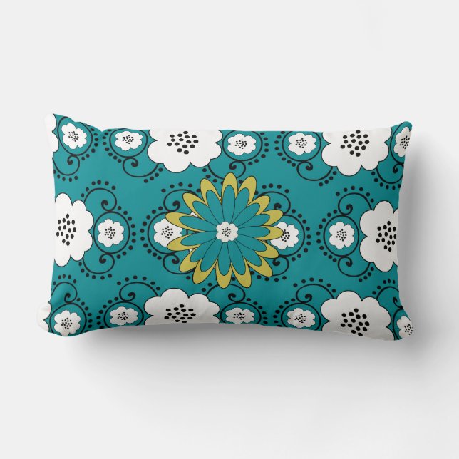 Boho Chic Flower Love Throw Pillow (Front)