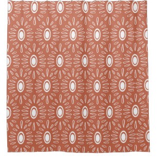 Boho Chic Flowers: Modern Seamless Design Shower Curtain