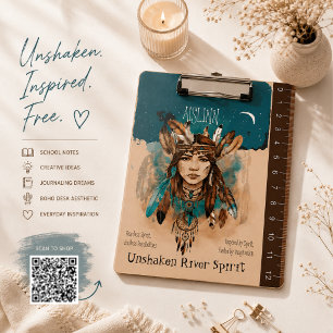 Boho Chic Free Spirit Feathers Dreamcatchers Clipboard