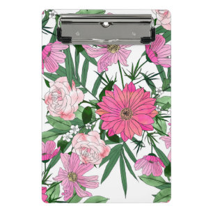 Boho chic garden floral design mini clipboard