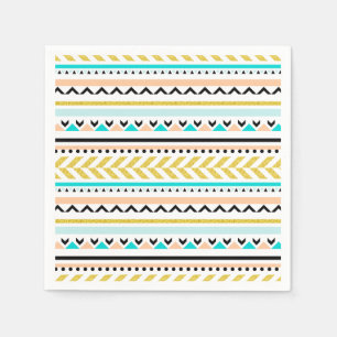 Boho Chic Geometric Aztec Inspired Pattern Napkin