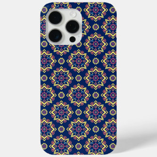 Boho Chic Geometric Floral Pattern iPhone 15 Pro Max Case