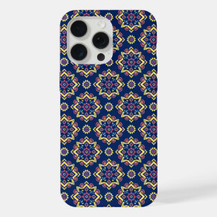 Boho Chic Geometric Floral Pattern iPhone 15 Pro Max Case