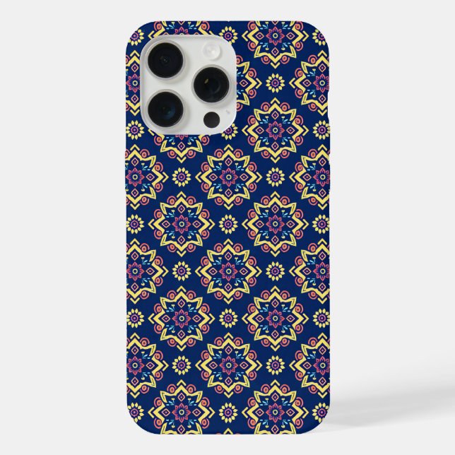 Boho Chic Geometric Floral Pattern iPhone Case (Back)