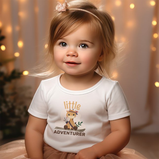 Boho Chic Giraffe Quote Little Adventurer Toddler T-Shirt (Creator Uploaded)
