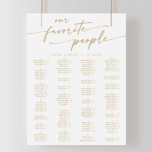 Boho Chic Gold and White Printable Seating Chart