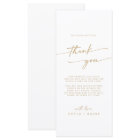 Boho Chic Gold and White Thank You Place Card