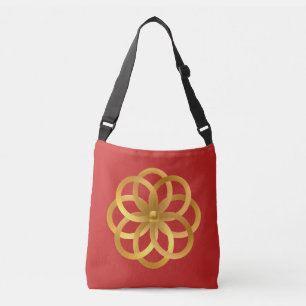 Boho Chic Golden Mandala Crossbody Bag