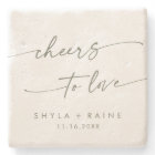 Boho Chic Green and White Cheers to Love Wedding