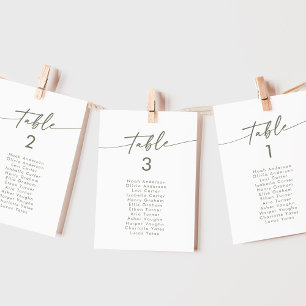 Boho Chic Green and White Hanging Seating Chart Invitation