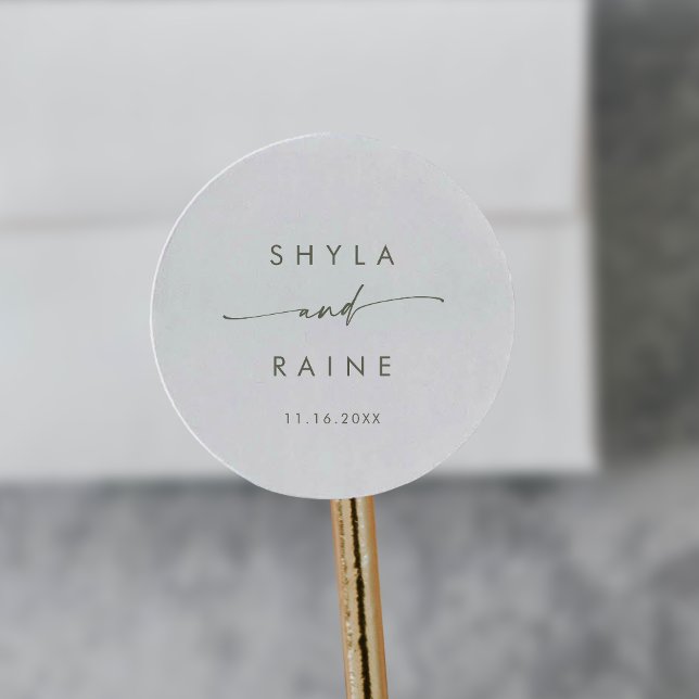 Boho Chic Green and White Names Envelope Seals (Creator Uploaded)