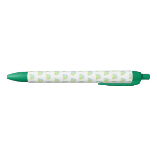 Boho Chic Green Rainbow Pattern Black Ink Pen