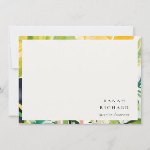 Boho Chic Green Tropical Leafy Foliage Botanical Card