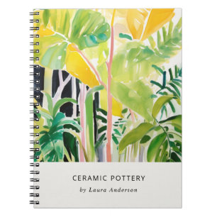 Boho Chic Green Tropical Leafy Foliage Botanical Notebook