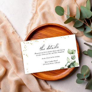 Boho-Chic Greenery Eucalyptus Wedding Details Enclosure Card