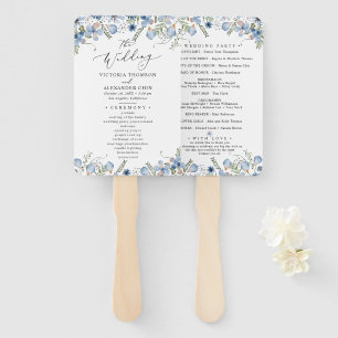 Boho Chic Greenery Wedding Program Hand Fan