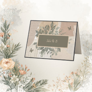 boho chic greenery wedding table number