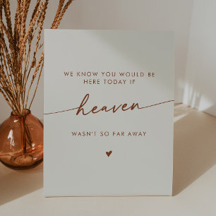 Boho Chic Heaven Bohemian Cream Wedding Memorial Pedestal Sign