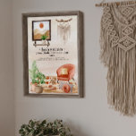 Boho Chic Home Scene Bohemian Definition Poster<br><div class="desc">Bohemian home decor scene featuring a mid-century modern armchair with pillows and your favourite slippers,  a few plants and a rug with a picture on the wall and a macrame hanging.  This boho chic design includes the definition of bohemian.  Composite design by Holiday Hearts Designs.</div>