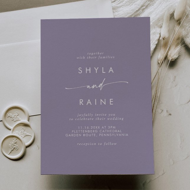 Boho Chic Lavender Plum Casual Wedding Invitation (Creator Uploaded)