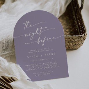 Boho Chic Lavender Purple Arch Rehearsal Dinner Invitation
