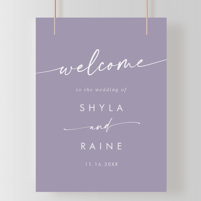 Boho Chic Lavender Purple DIY Wedding Welcome Sign (Creator Uploaded)