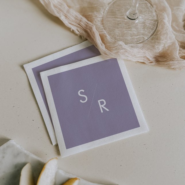Boho Chic Lavender Purple Monogrammed Napkins (Creator Uploaded)