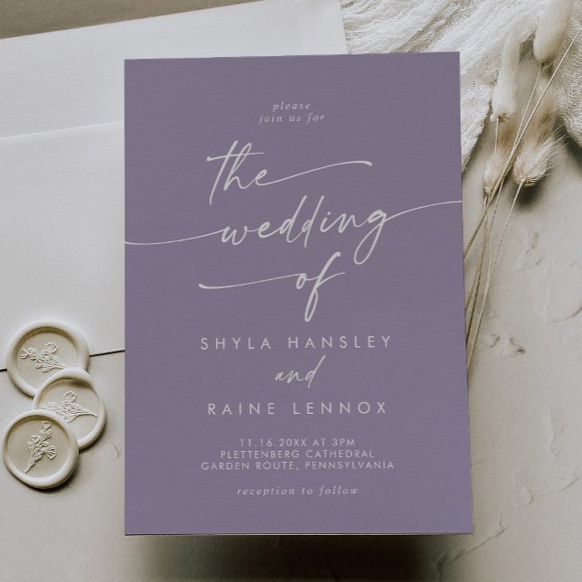 Boho Chic Lavender Purple The Wedding Of Invitation (Creator Uploaded)