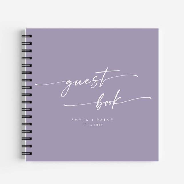 Boho Chic Lavender Purple Wedding Guest Book (Creator Uploaded)