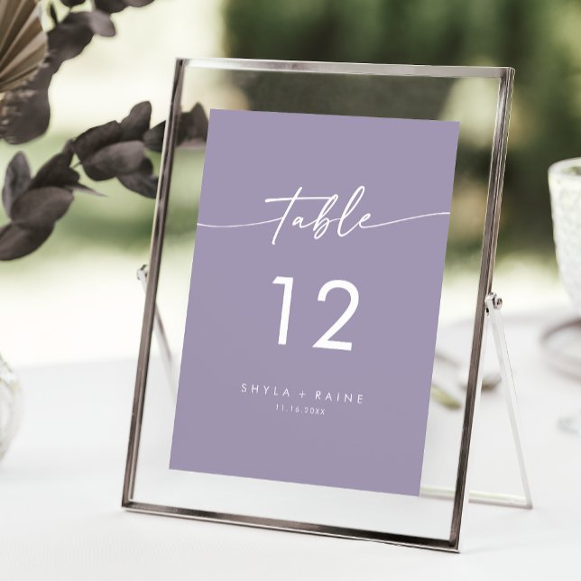 Boho Chic Lavender Purple Wedding Table Numbers (Creator Uploaded)