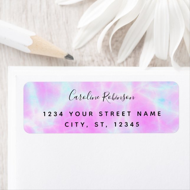 Boho Chic Lilac Marbling Return Address (Insitu)