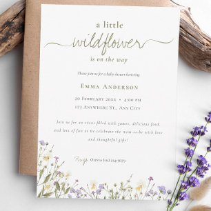 Boho Chic Little Wildflower Baby Shower Invitation