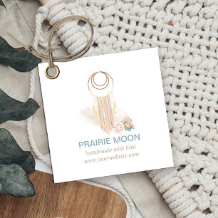 Boho Chic Macrame Watercolor Wall Hanging Tags