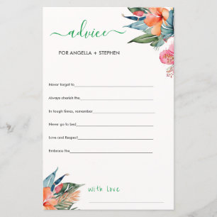 Boho Chic Marriage Advice for the Bride Card