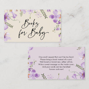 Boho Chic Mauve Garden Books for Baby Insert Card