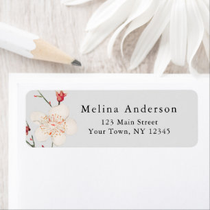 Boho Chic Minimal Cherry Blossom Return Address