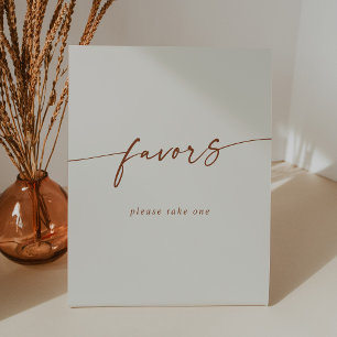 Boho Chic Modern Bohemian Cream Wedding Favours Pedestal Sign