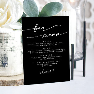 Boho Chic Modern Simple Black Wedding Bar Acrylic Sign
