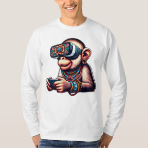 Boho Chic Monkey: A Trendy, Artistic Animal Tee