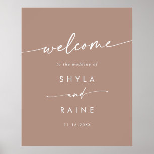 Boho Chic Neutral Taupe DIY Wedding Welcome Sign