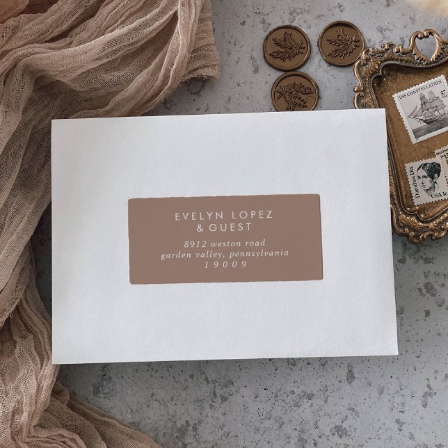 Boho Chic Neutral Taupe Guest Address Labels (Creator Uploaded)