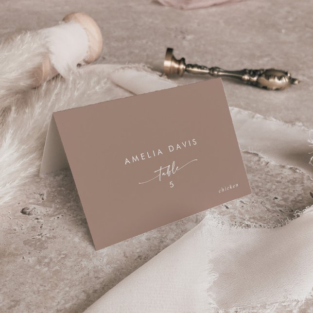 Boho Chic Neutral Taupe Guest Name Place Cards (Creator Uploaded)